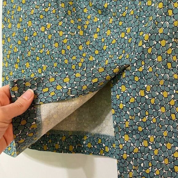 Talbots Womens Yellow Teal Floral Back Zip Pencil Skirt Dark Academia 8 - Picture 3 of 7